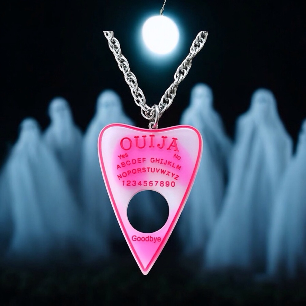 🆕 Ouija Planchette Pendant Necklace Resin/Stainless Steel